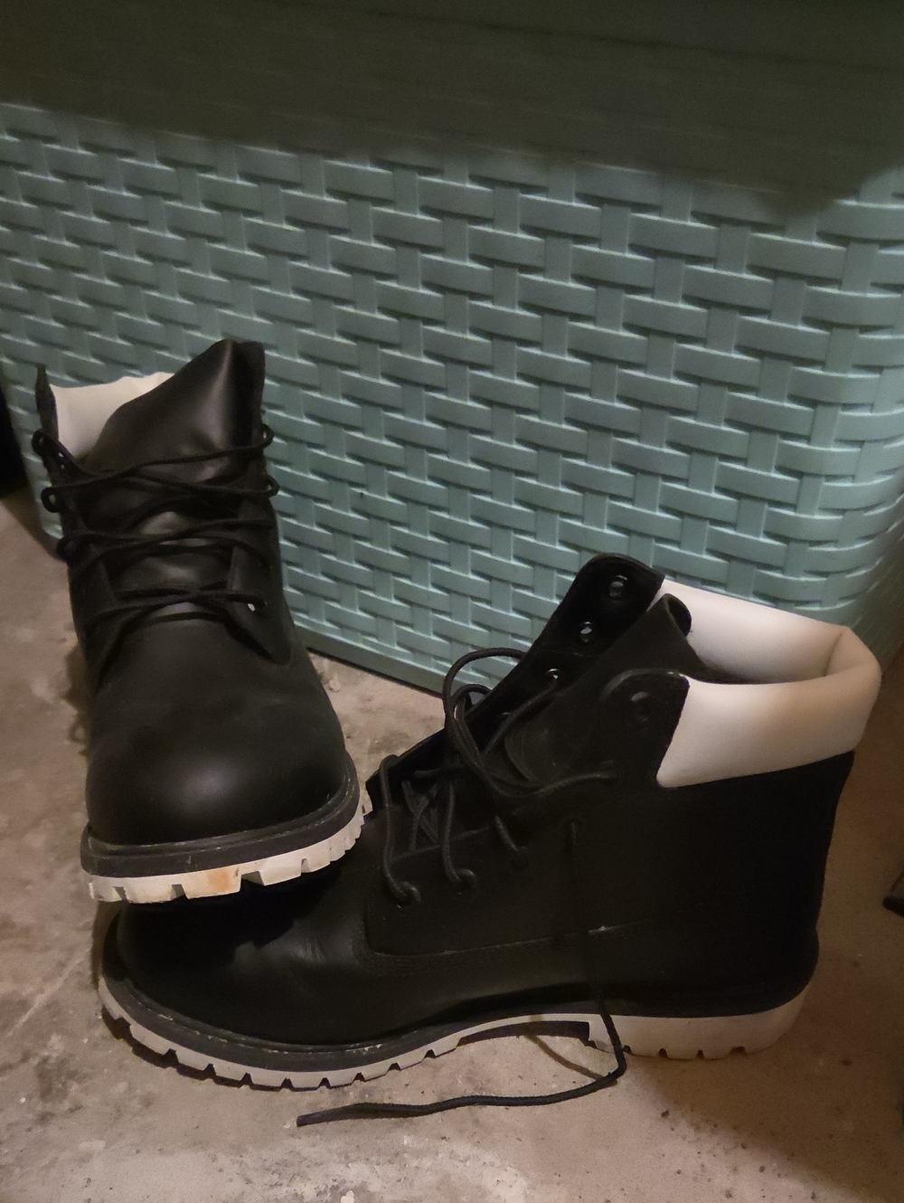 Timberland Black and White Kids Lace-Up Ankle Boots